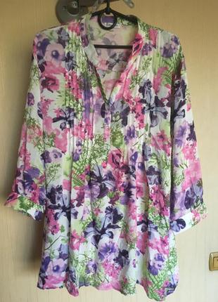 Блузка в квітковий принт damart 16/18