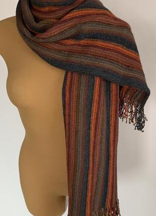 Полосатый шарф из альпаки,пера2 фото