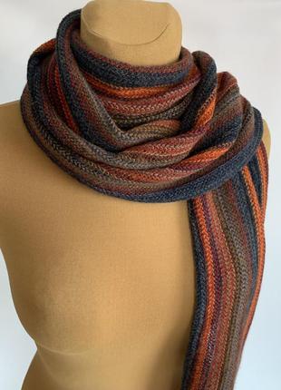 Полосатый шарф из альпаки,пера9 фото