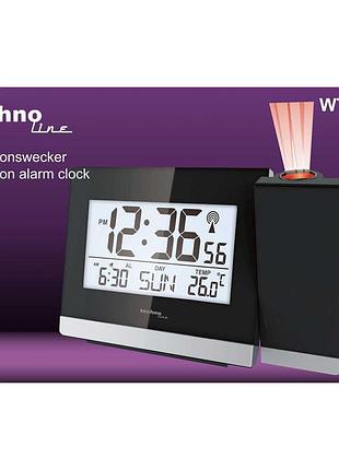 Проекционные часы с будильником technoline wt536 black (wt536)