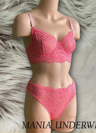 Рожевий комплект з м'якої мережива від mania_underwear3 фото