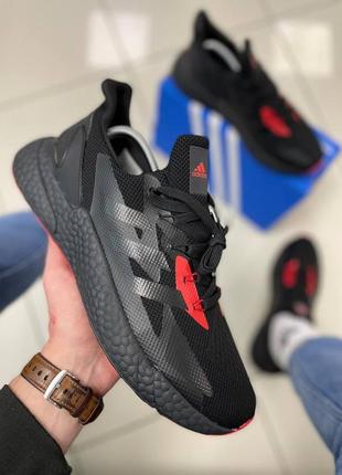 Текстильні кросівки adidas x9000 l3 core black/red