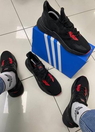 Текстильные кроссовки adidas x9000 l3 core black/red7 фото