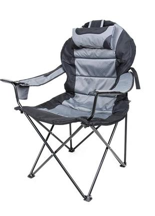 Кресло раскладное для рыбалки и отдыха "мастер карп"  серый (d16 мм)