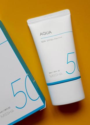 Missha all around safe block aqua sun gel spf50 pa++++ солнцезащитный крем гель