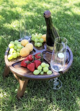 Дубовый винный столик3 фото