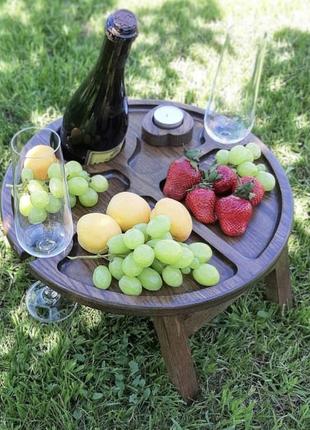 Дубовый винный столик1 фото