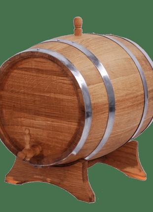 Деревянная бочка под вино с подставкой 15 л