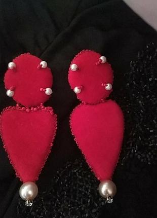 Серги бархатное сердце