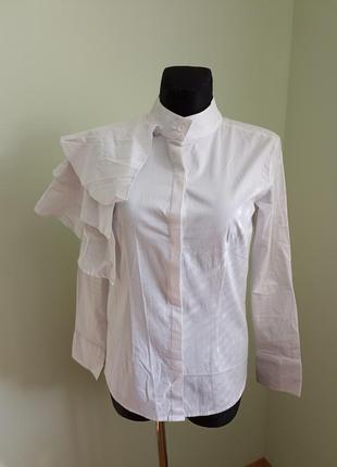 Блузка блуза жіноча біла з рюшою