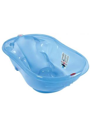 Ванночка дитяча з анатомічною гіркою і термодатчиком ok baby onda, колір синій (38238440)