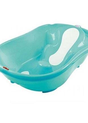 Ванночка дитяча з анатомічною гіркою і термодатчиком ok baby onda evolution, колір зелений (38081200)
