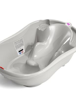 Ванночка дитяча з анатомічною гіркою і термодатчиком ok baby onda, колір сірий (38232300)