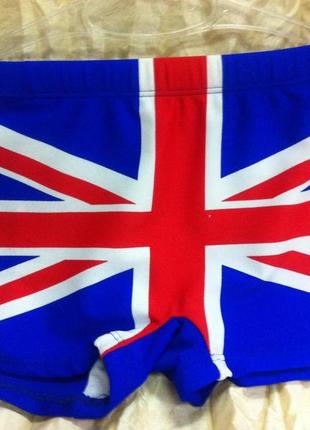 Шорти яскраво-сині для хлопчика малюнок "англійський прапор"