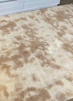 Хутровий ворсистий приліжковий килимок травка1 фото