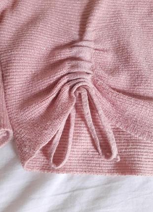 Розовый свитер с кулиской3 фото