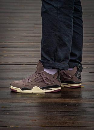 Мужские высокие кроссовки nike air jordan retro 4 a ma maniere violet ore#найк