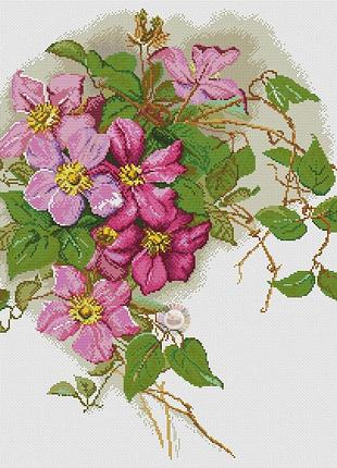 Набір для вишивання хрестиком квіти. розмір: 37,8*42,9 см