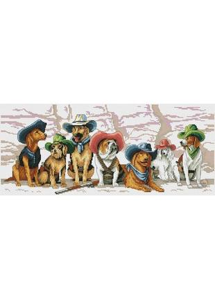 Набір для вишивання хрестиком гламурні собаки. розмір: 40,5*17 см