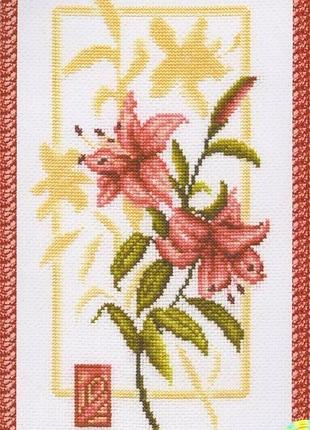 Набір для вишивання хрестом лілія. розмір: 11,8*23 см