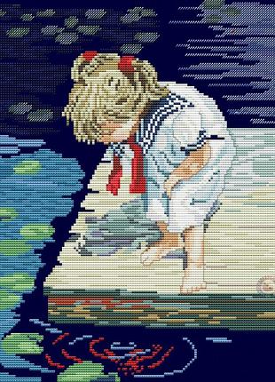 Набір для вишивання хрестиком на річці. розмір: 20*26 см