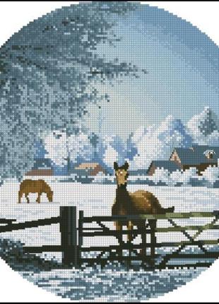 Набор для вышивки крестиком. размер: 21*21 см сильные морозы