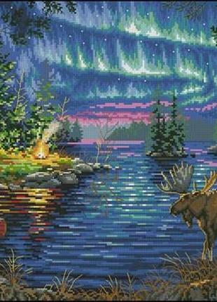 Набір для вишивки хрестиком. розмір: 38*26 см північне сяйво