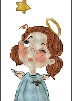 Набір для вишивки хрестиком. розмір:  17*19 см янгол із зіркою