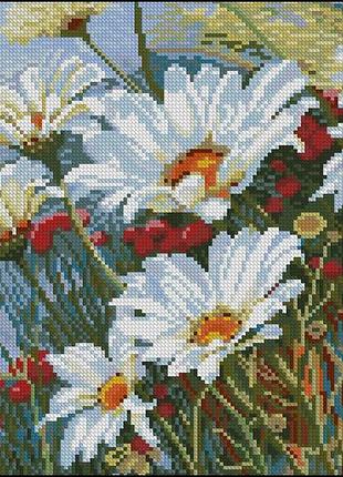 Набор для вышивки крестиком ромашки. размер: 28,6*20 см