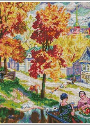 Набор для вышивки крестиком. размер: 30*29 см осень