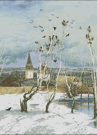 Набор для вышивки крестиком. размер: 35*45 см птицы прилетели