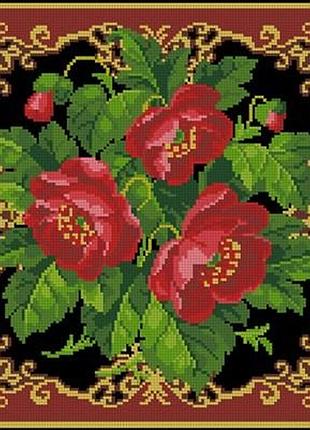 Набір для вишивки хрестиком. розмір:  40*40 см/23*23 см подушка з маками