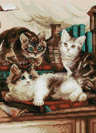 Набор для вышивания крестиком котята. размер: 35*26 см