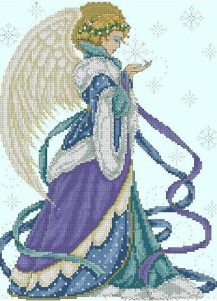 Набор для вышивания крестиком рождественский ангел. размер: 19*25 см