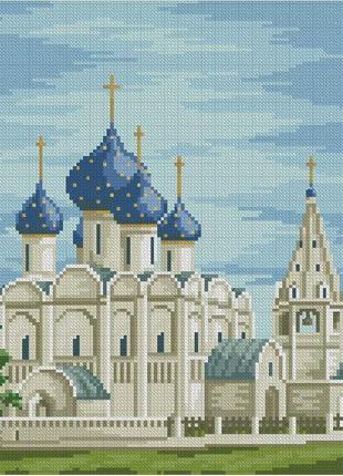 Набор для вышивания крестиком суздаль - храмы. размер: 18,5*22 см