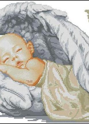 Набор для вышивки крестиком. размер: 45*23 см спящий ангел