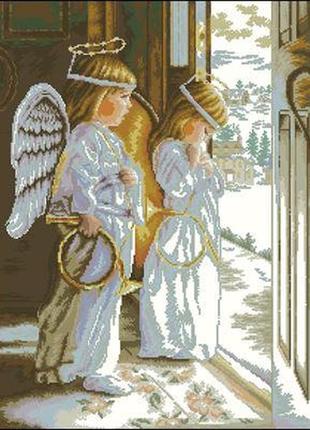 Набір для вишивки хрестиком. розмір:  33*44 см дівчата янголята