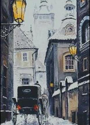 Набор для вышивки крестиком. размер: 23*45 см пражская улочка