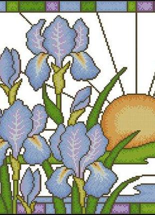 Набір для вишивки хрестиком. розмір:   40*40 см/26*26 см іриси