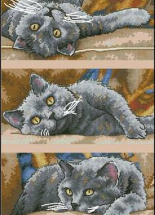 Набор для вышивания крестиком котенок. размер: 18,7*31 см.