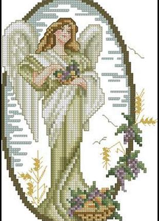 Набір для вишивки хрестиком. розмір: 11*16 см янгол з квітами