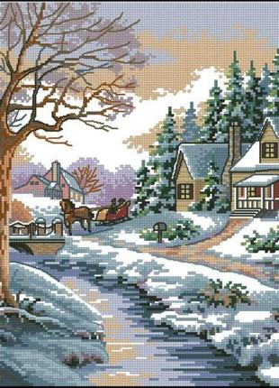 Набір для вишивки хрестиком. розмір: 30*24 см зимовий день