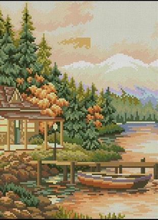 Набор для вышивки крестиком. размер: 33*23 см осенний вечер