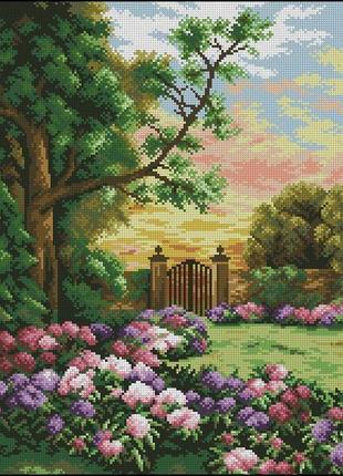 Набор для вышивки крестиком. размер: 24*30 см калитка в сад