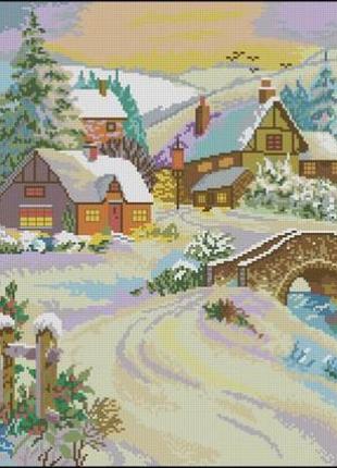 Набір для вишивки хрестиком. розмір: 23*30 см зимовий вечір