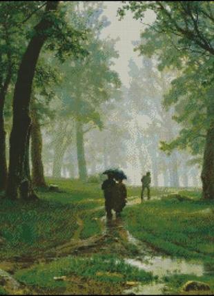 Набор для вышивки крестиком. размер: 53*41 см лесная прогулка