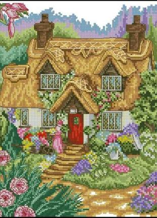 Набір для вишивки хрестиком. розмір: 30*21 см будинок у квітах