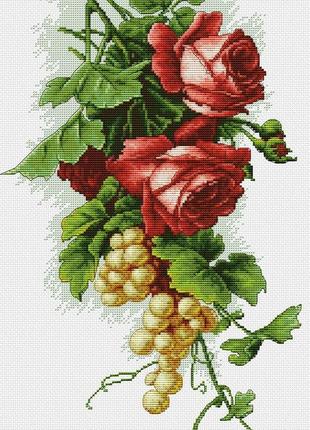 Набор для вышивания крестиком розы. размер: 22*37 см