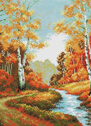 Набор для вышивки крестом золотая роща. размер: 36,5*25 см