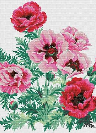 Набор для вышивания крестиком маки . размер: 36,7*37,8 см